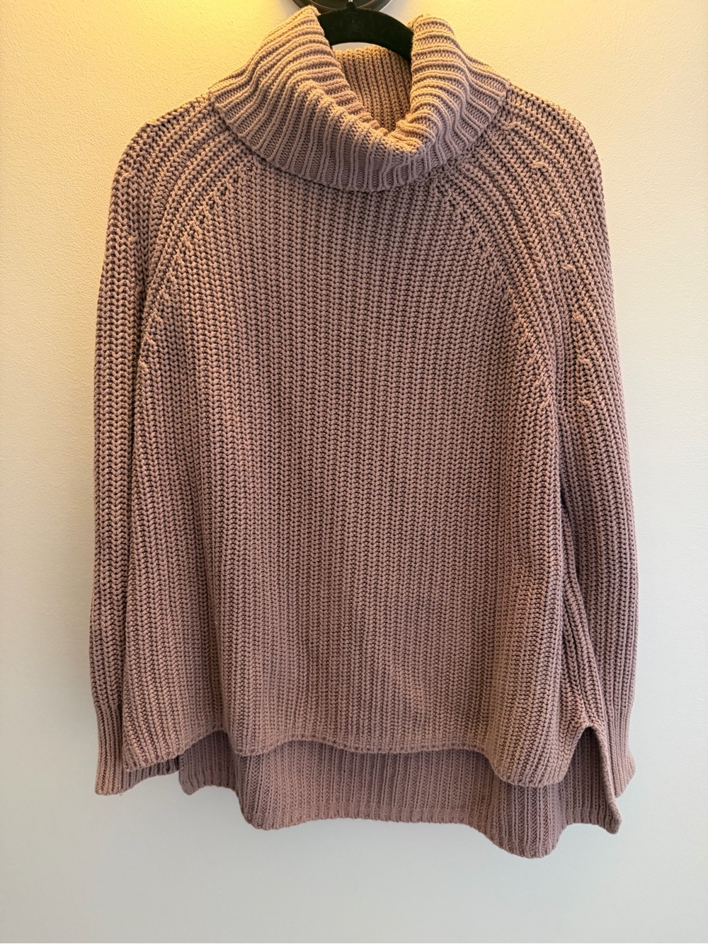 525 America Dusty Mauve Chunky Turtleneck Sweater